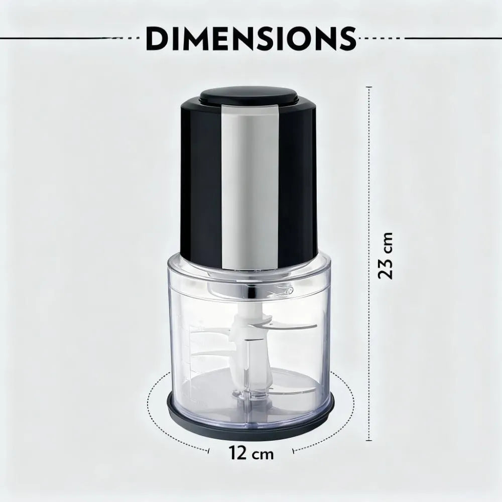 2-in-1 Food Chopper with Dual Blades, 600ml Bowl & Safety Features
