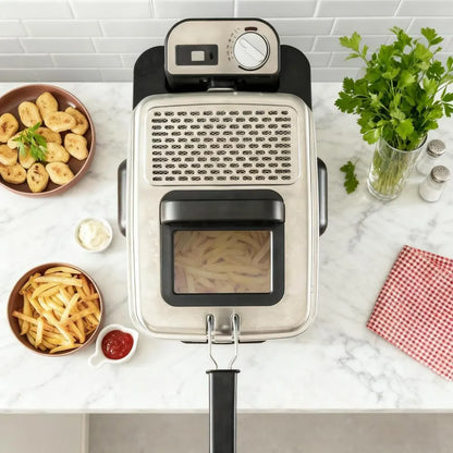 Auto-Filter Fryer: 3.5L, 1.2kg Capacity, Cool Zone & Digital Timer - Easy Oil Clean