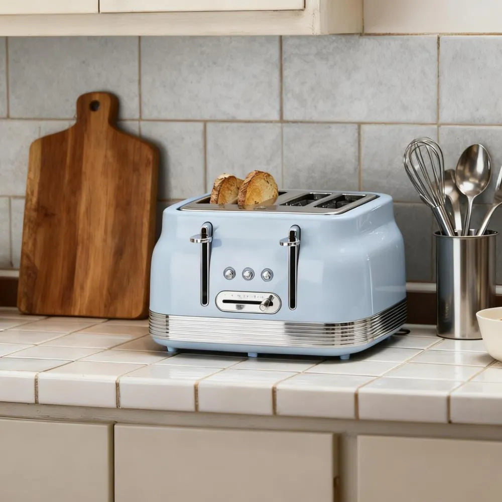 4-Slice Retro Toaster with 7 Browning Levels, Defrost & Reheat