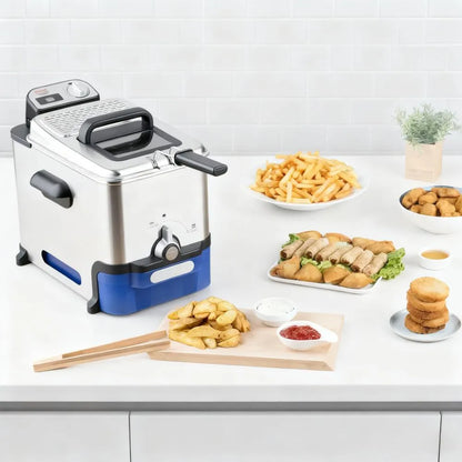 Auto-Filter Fryer: 3.5L, 1.2kg Capacity, Cool Zone & Digital Timer - Easy Oil Clean